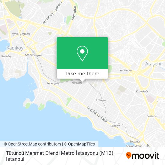 Tütüncü Mehmet Efendi Metro İstasyonu (M12) map