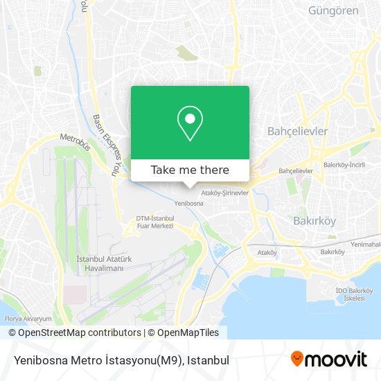Yenibosna Metro İstasyonu(M9) map