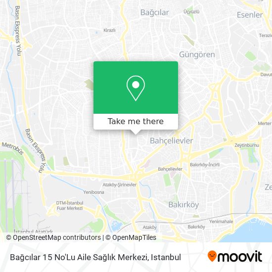 Bağcılar 15 No'Lu Aile Sağlık Merkezi map