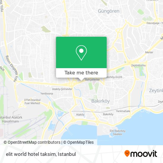elit world hotel taksim map