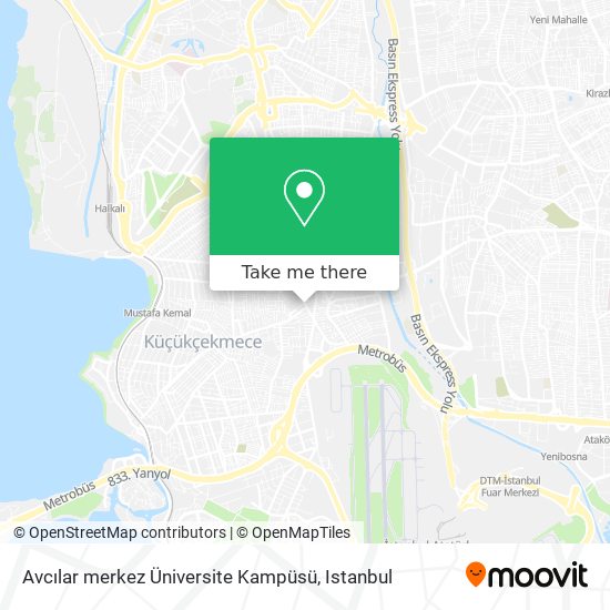 Avcılar merkez Üniversite Kampüsü map