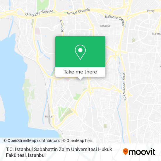 T.C. İstanbul Sabahattin Zaim Üniversitesi Hukuk Fakültesi map