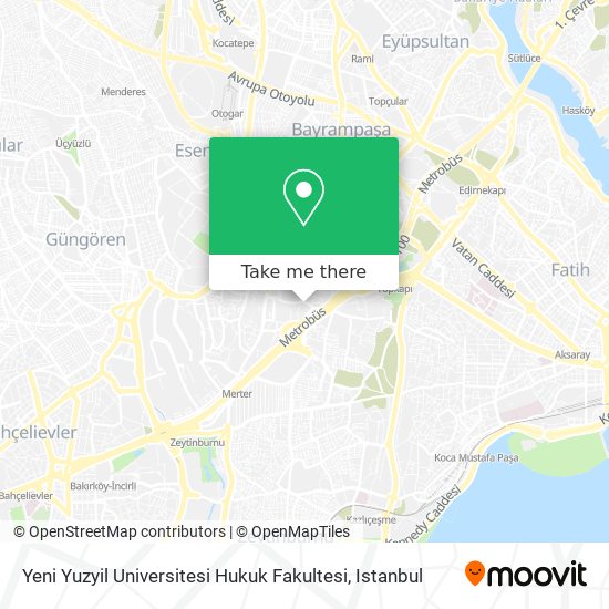 Yeni Yuzyil Universitesi Hukuk Fakultesi map