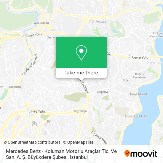 Mercedes Benz - Koluman Motorlu Araçlar Tic. Ve San. A. Ş. Büyükdere Şubesi map