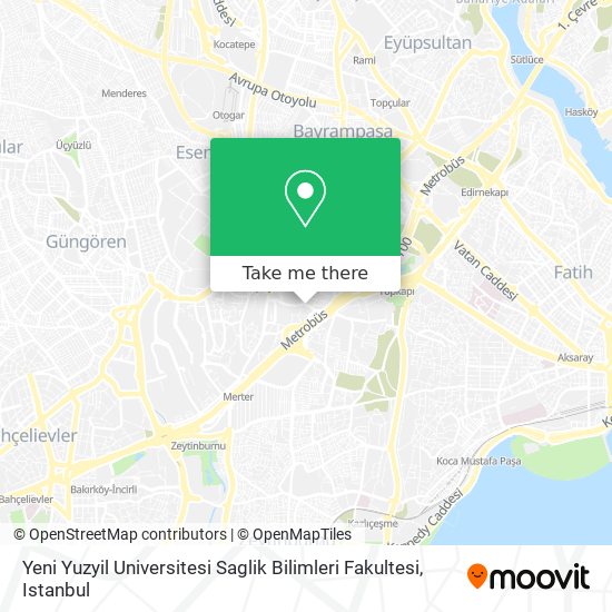 Yeni Yuzyil Universitesi Saglik Bilimleri Fakultesi map