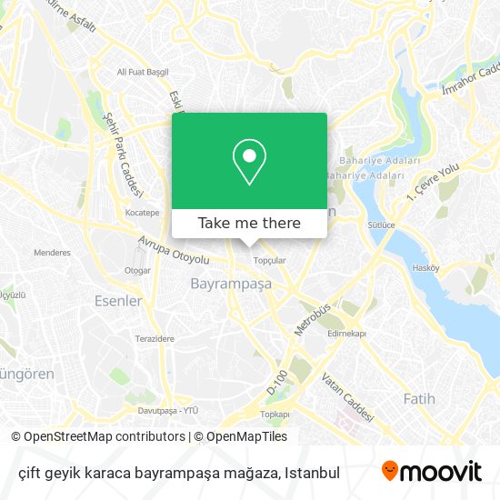 çift geyik karaca bayrampaşa mağaza map