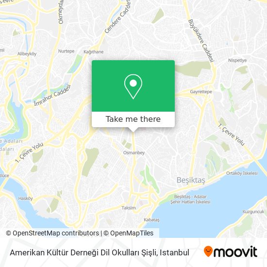 Amerikan Kültür Derneği Dil Okulları Şişli map
