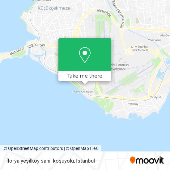 florya yeşilköy sahil koşuyolu map