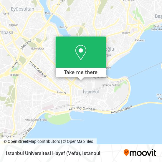 Istanbul Universitesi Hayef (Vefa) map