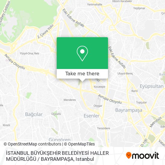 İSTANBUL BÜYÜKŞEHİR BELEDİYESİ HALLER MÜDÜRLÜĞÜ / BAYRAMPAŞA map