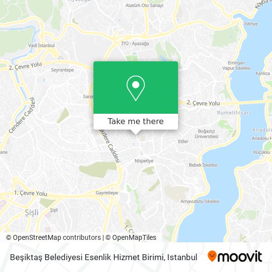 Beşiktaş Belediyesi Esenlik Hizmet Birimi map