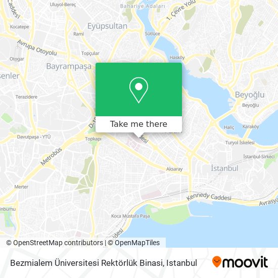 Bezmialem Üniversitesi Rektörlük Binasi map