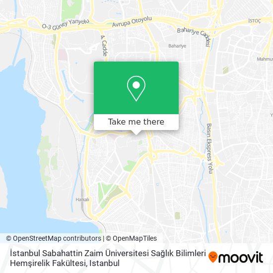 İstanbul Sabahattin Zaim Üniversitesi Sağlık Bilimleri Hemşirelik Fakültesi map
