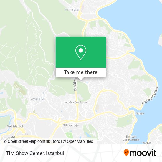 how to get to tim show center in sariyer by bus cable car or metro