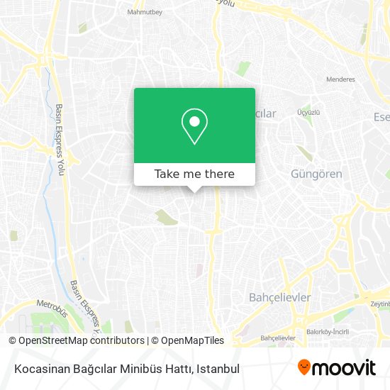 Kocasinan Bağcılar Minibüs Hattı map