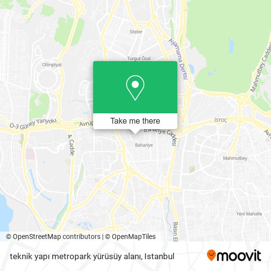 teknik yapı metropark yürüsüy alanı map