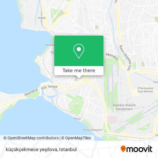 küçükçekmece yeşilova map