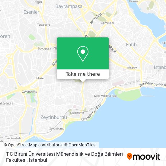 T.C Biruni Üniversitesi Mühendislik ve Doğa Bilimleri Fakültesi map