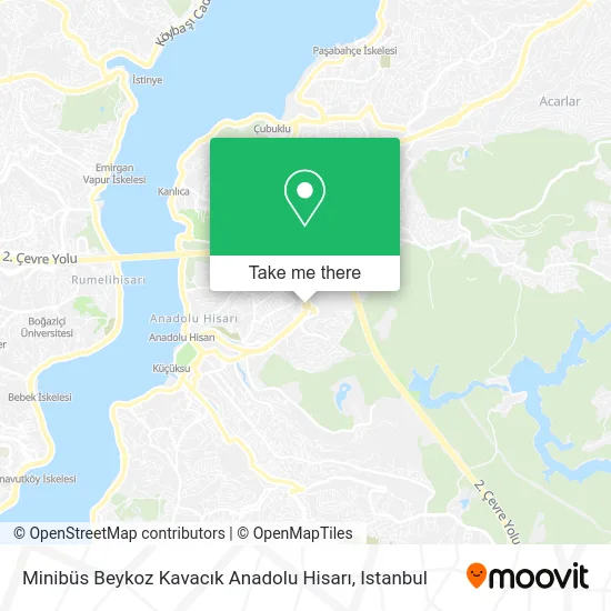 Minibüs Beykoz Kavacık Anadolu Hisarı map