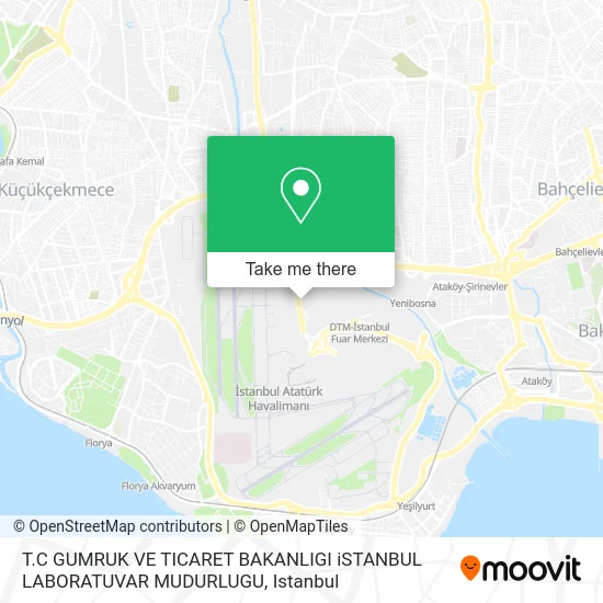T.C GUMRUK VE TICARET BAKANLIGI iSTANBUL LABORATUVAR MUDURLUGU map