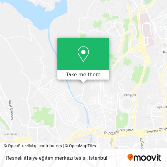 Resneli itfaiye eğitim merkezi tesisi map