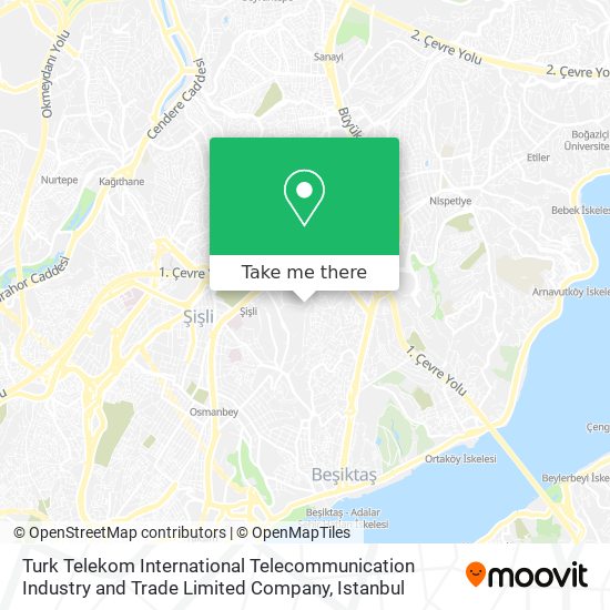 Turk Telekom International Telecommunication Industry and Trade Limited Company map