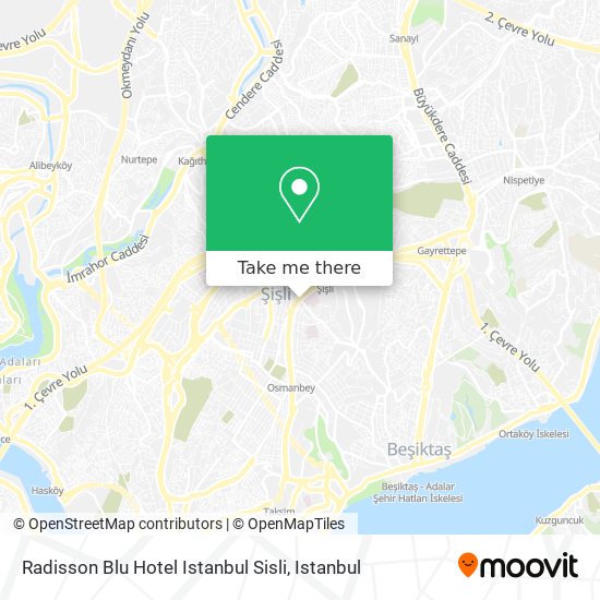 Radisson Blu Hotel Istanbul Sisli map