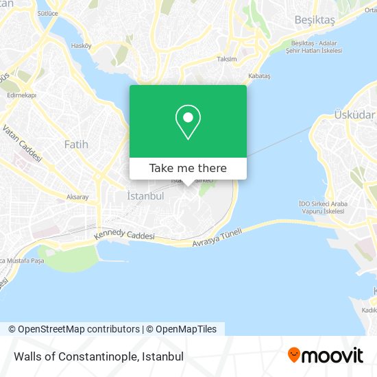Walls of Constantinople map