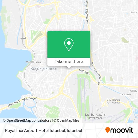 Royal İnci Airport Hotel Istanbul map