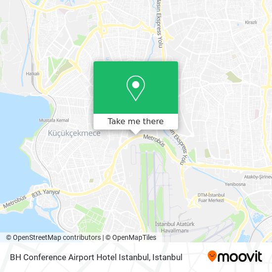 BH Conference Airport Hotel Istanbul map