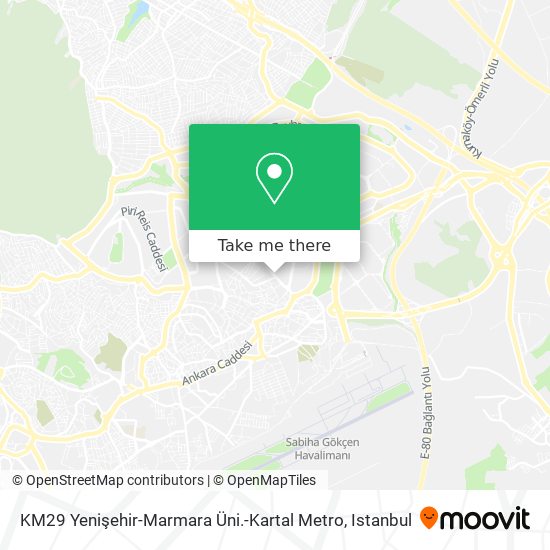 KM29 Yenişehir-Marmara Üni.-Kartal Metro map