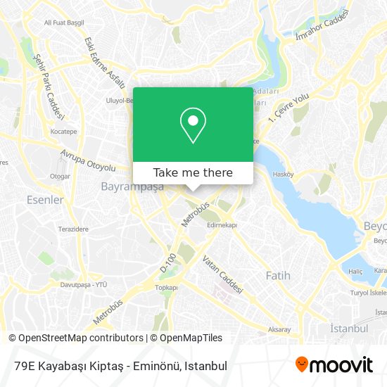 79E Kayabaşı Kiptaş - Eminönü map