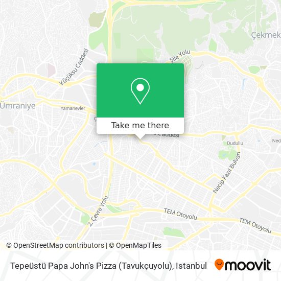 Tepeüstü Papa John's Pizza (Tavukçuyolu) map