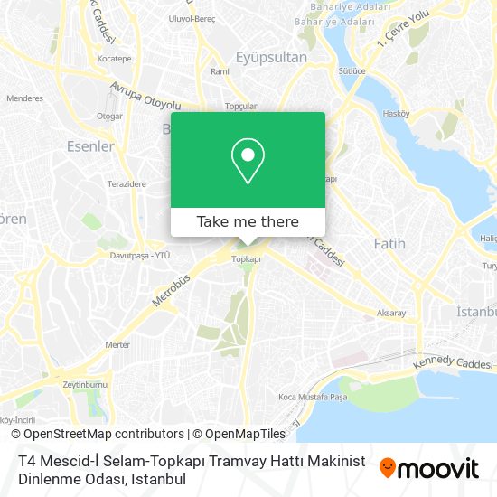 T4 Mescid-İ Selam-Topkapı Tramvay Hattı Makinist Dinlenme Odası map