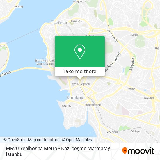 MR20 Yenibosna Metro - Kazlıçeşme Marmaray map
