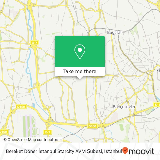 Bereket Döner İstanbul Starcity AVM Şubesi map