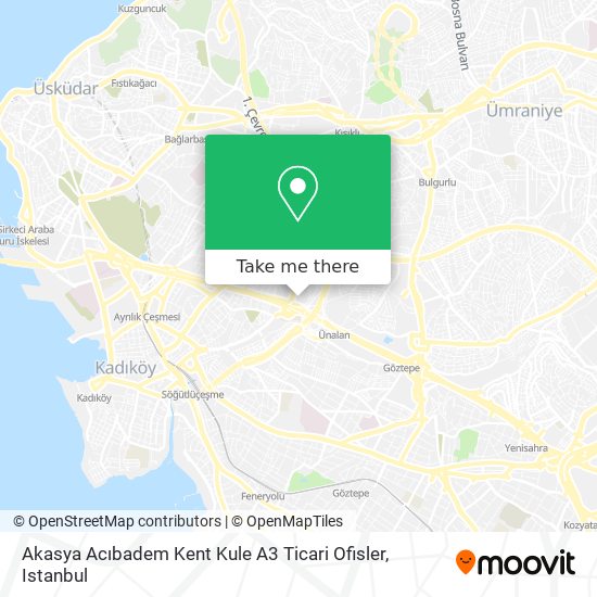 Akasya Acıbadem Kent Kule A3 Ticari Ofisler map