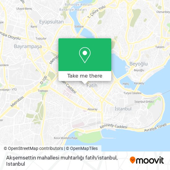 Akşemsettin mahallesi muhtarlığı fatih / istanbul map