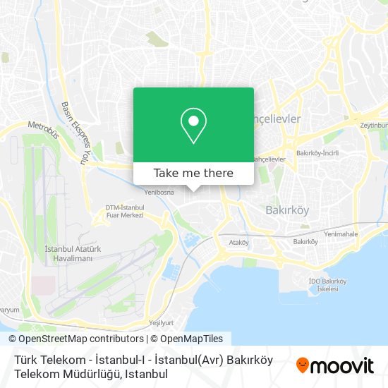 Türk Telekom - İstanbul-I - İstanbul(Avr) Bakırköy Telekom Müdürlüğü map