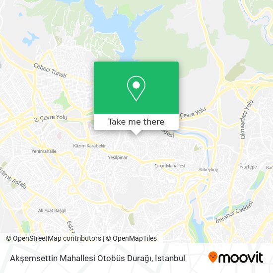 Akşemsettin Mahallesi Otobüs Durağı map