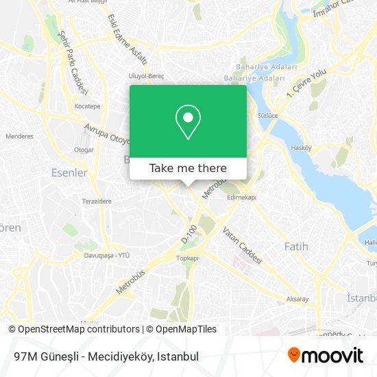 97M Güneşli - Mecidiyeköy map