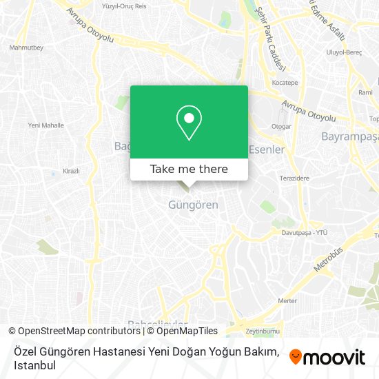 Özel Güngören Hastanesi Yeni Doğan Yoğun Bakım map