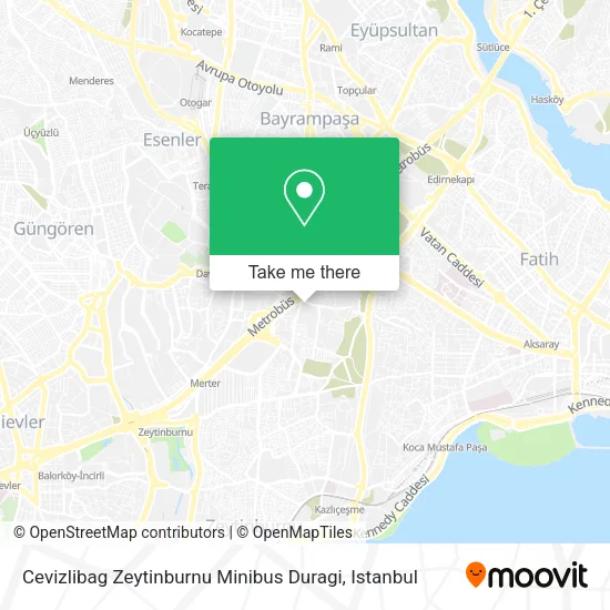 Cevizlibag Zeytinburnu Minibus Duragi map