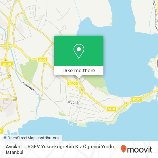 Avcılar TURGEV Yükseköğretim Kız Öğrenci Yurdu map