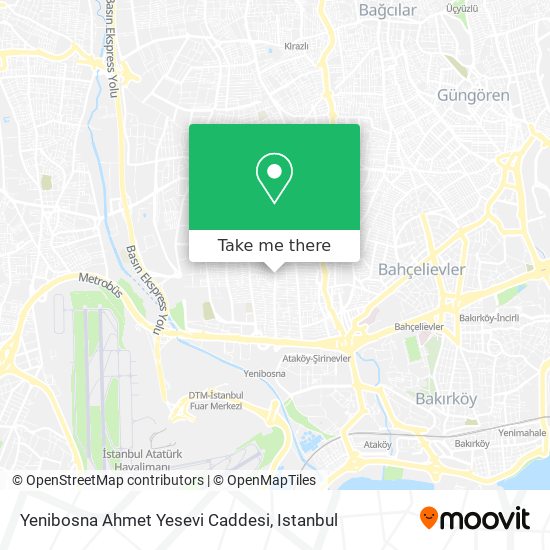 Yenibosna Ahmet Yesevi Caddesi map