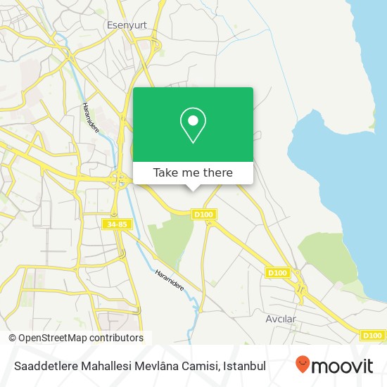 Saaddetlere Mahallesi Mevlâna Camisi map