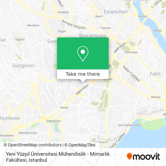 Yeni Yüzyıl Üniversitesi Mühendislik - Mimarlık Fakültesi map