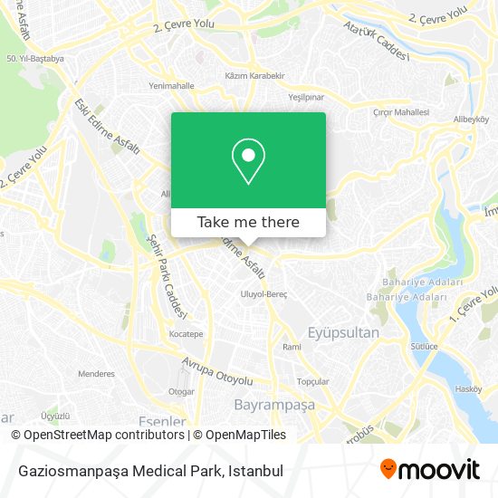 how to get to gaziosmanpasa medical park in gaziosmanpasa by bus metro or cable car