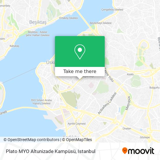 Plato MYO Altunizade Kampüsü map