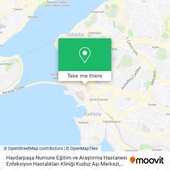 Haydarpaşa Numune Eğitim ve Araştırma Hastanesi Enfeksiyon Hastalıkları Kliniği Kuduz Aşı Merkezi map